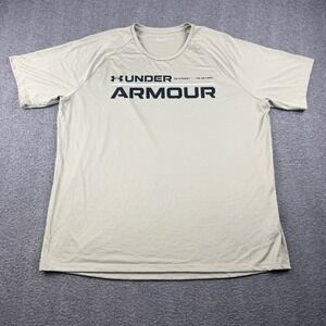 Under Armour UA Tech 2.0 Men's XXL T-Shirt Beige Short Sleeve Loose Fit